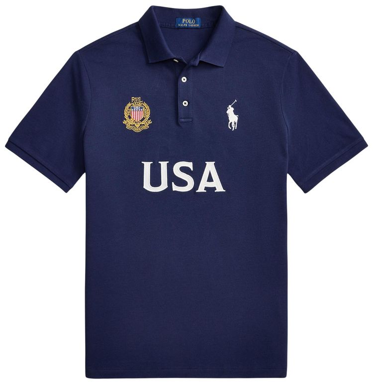 Polo Ralph Lauren USA Short Sleeve Mesh Polo Newport Navy