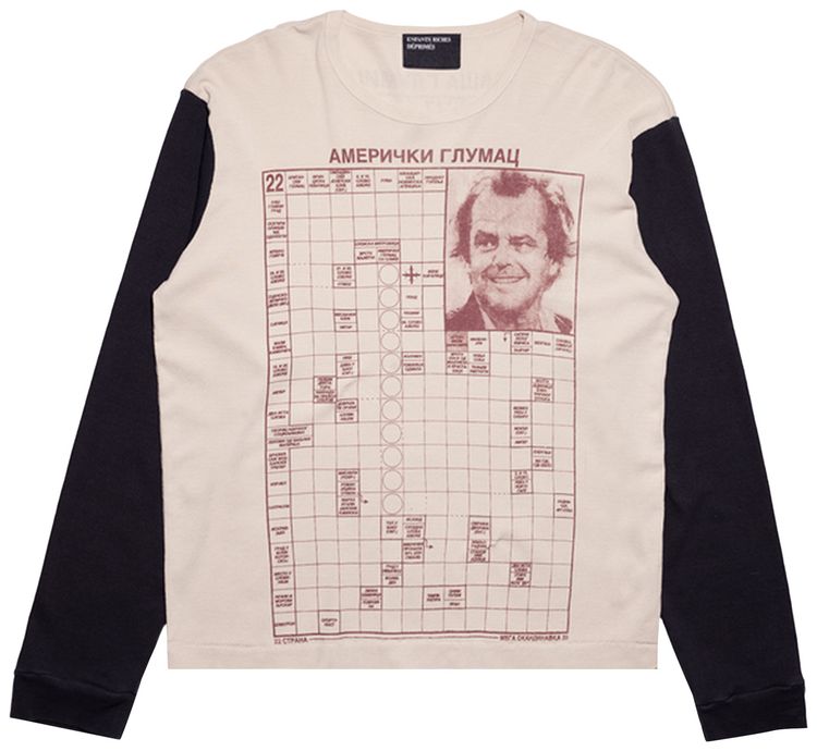 Enfants Riches Deprimes Jack Serbian Fantasy Long Sleeve T Shirt CreamBlack