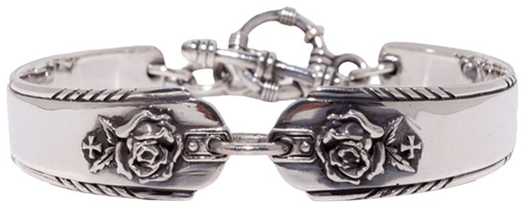 Enfants Riches Deprimes Rose And Cross Bracelet Silver