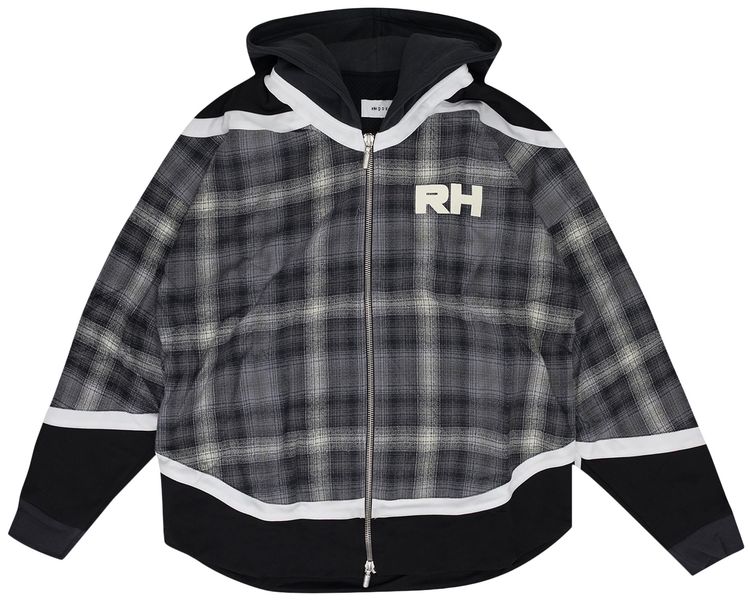 Rhude Hockey Zip Up Hoodie Grey