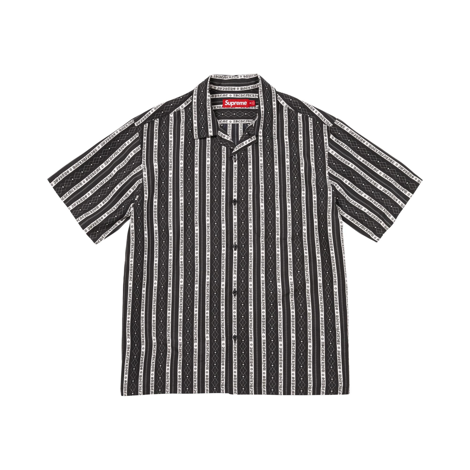 Buy Supreme Old English Stripe Silk Short-Sleeve Shirt 'Black