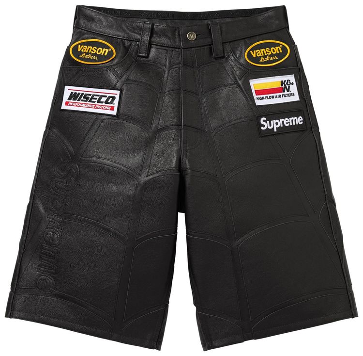 Supreme x Vanson Leathers Spider Man Short Black
