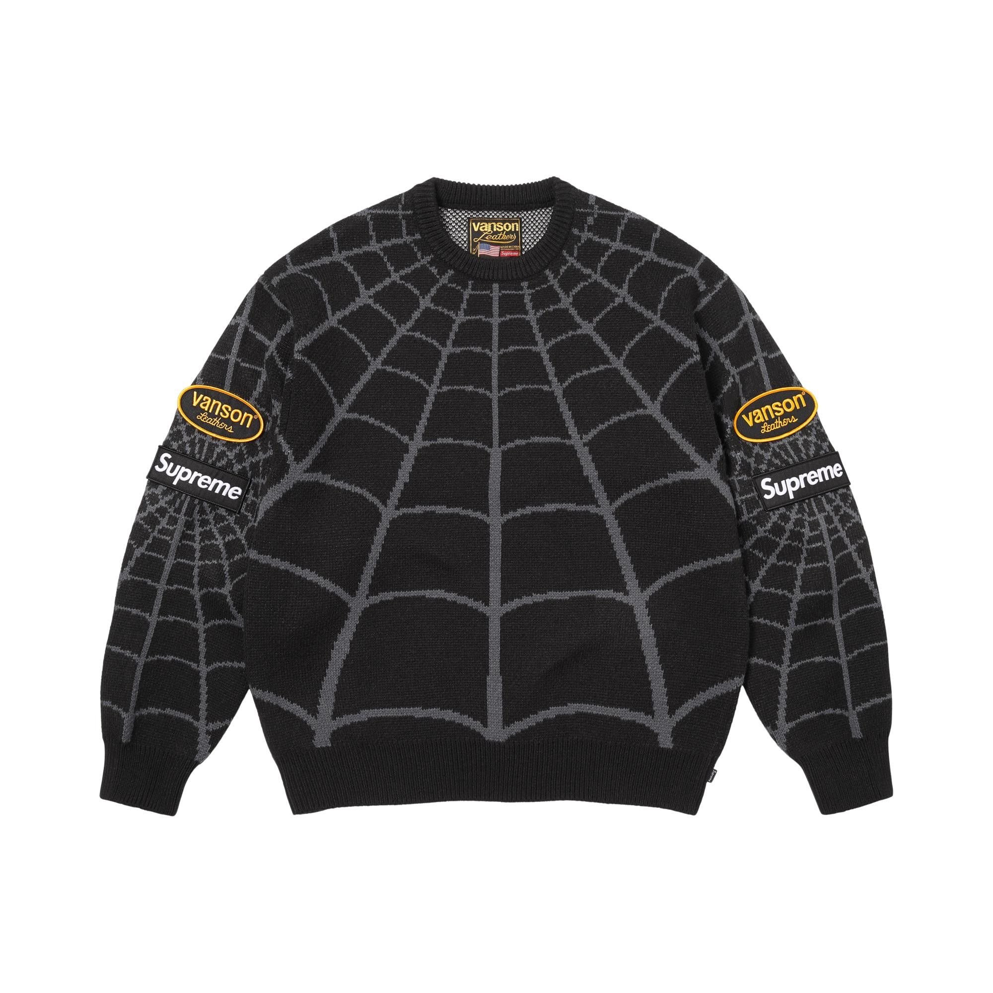 Buy Supreme x Vanson Leathers Spider-Man Sweater 'Black