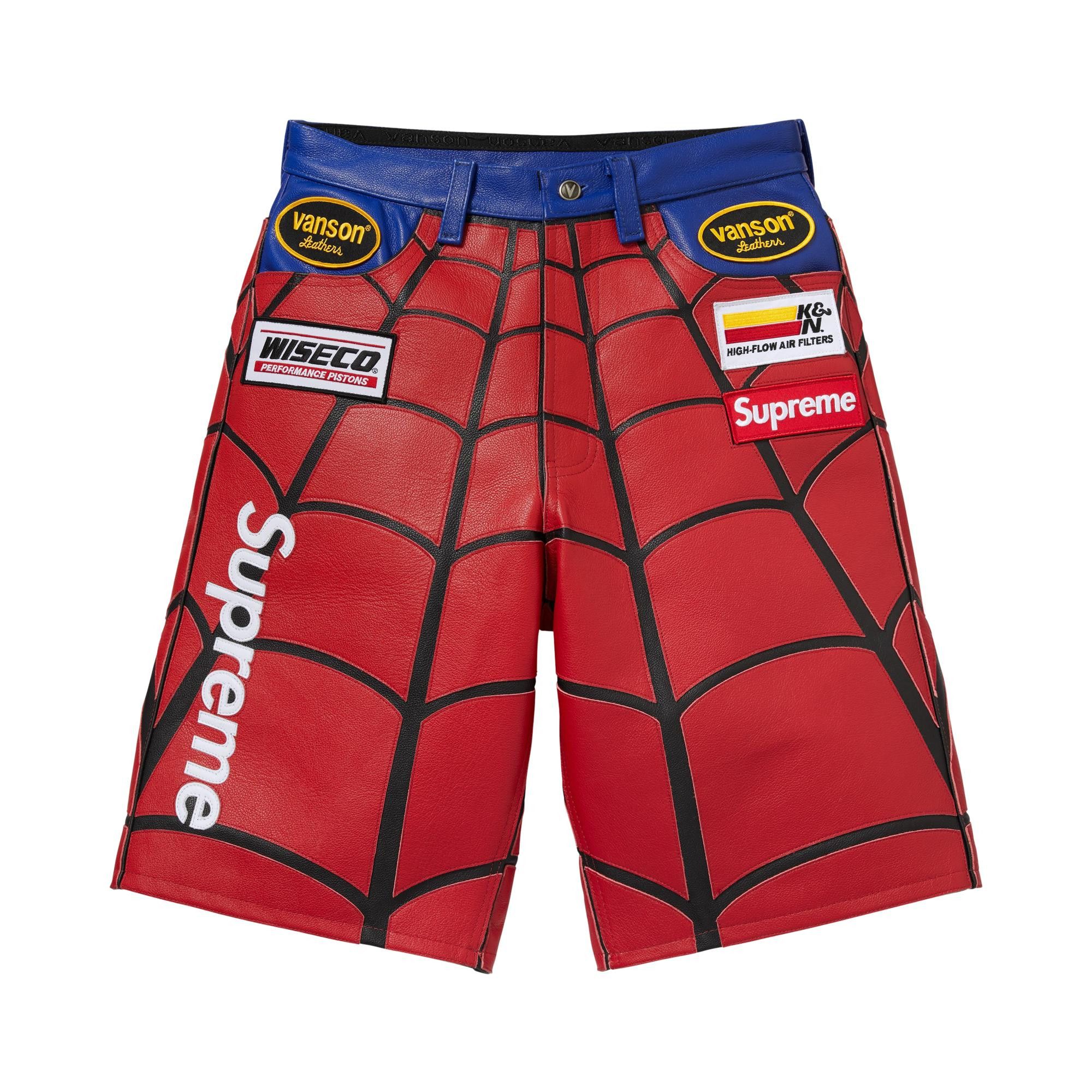 Buy Supreme x Vanson Leathers Spider-Man Short 'Red' - SS26SH31