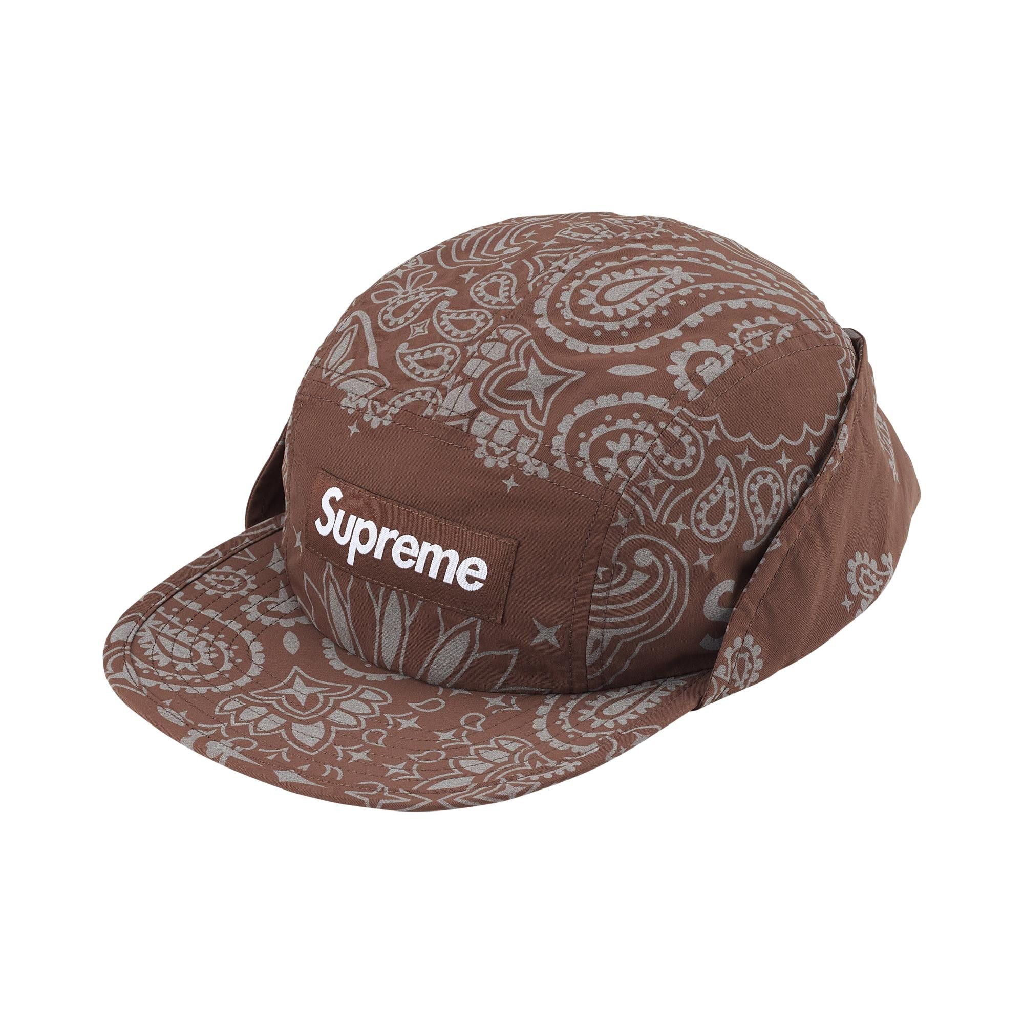 Buy Supreme Reflective Bandana Sunshield Camp Cap 'Brown