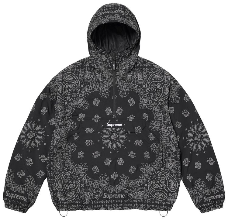 Supreme Reflective Bandana Anorak Black