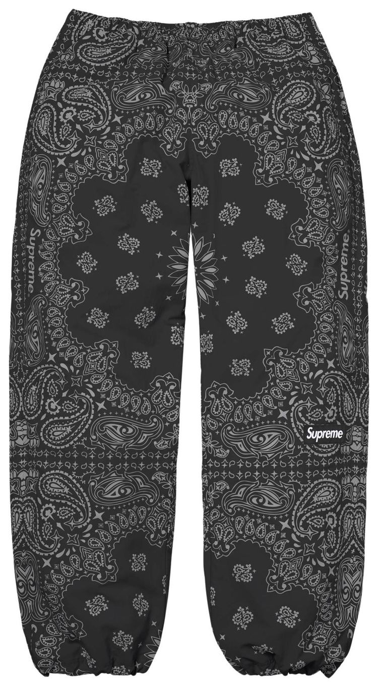 Supreme Reflective Bandana Track Pant Black