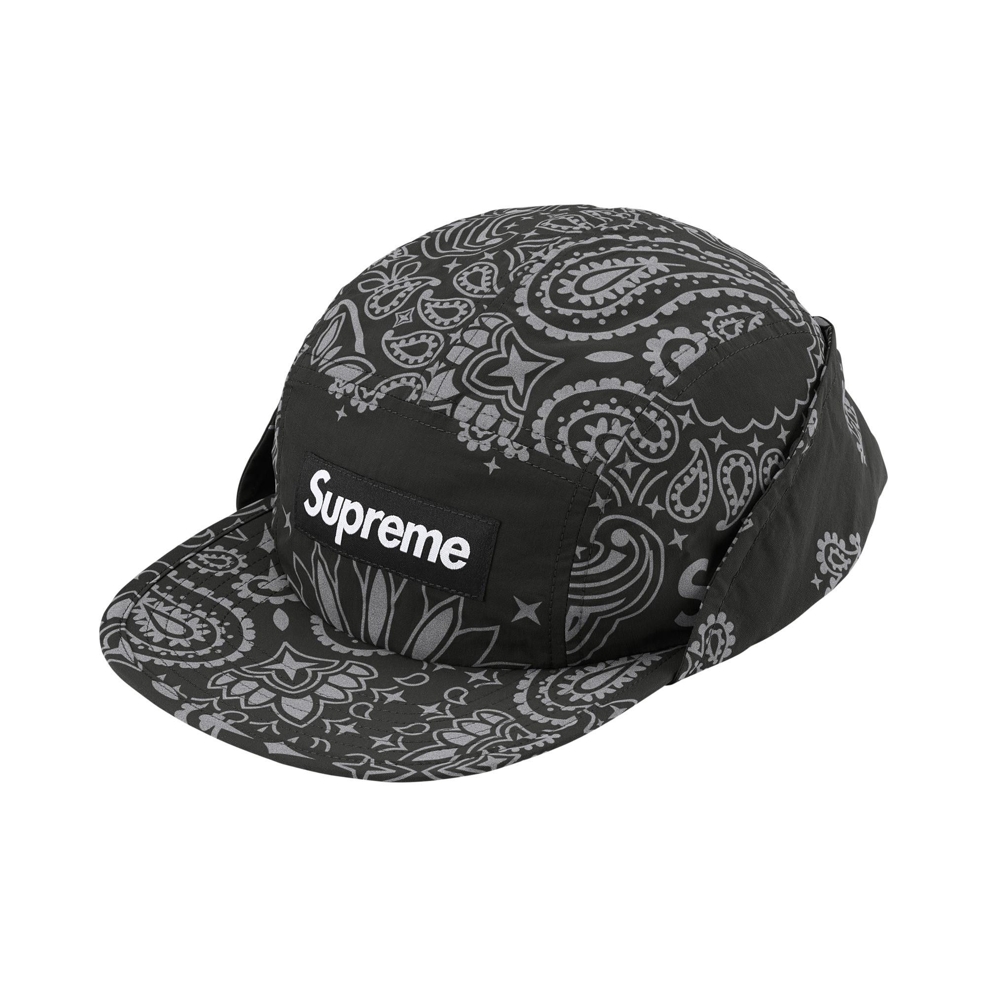 Buy Supreme Reflective Bandana Sunshield Camp Cap 'Black