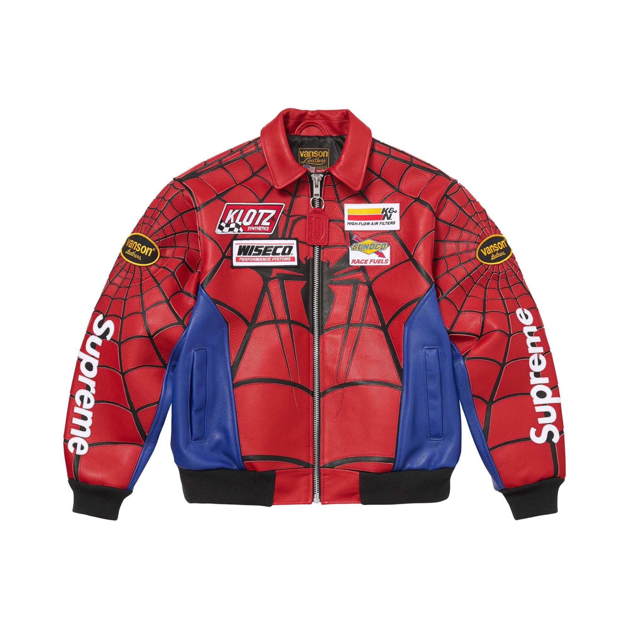 ジャケット・アウター Supreme x Vanson Leathers Spider-Man red Buy Supreme x Vanson Leathers Spider-Man Jacket 'Red' - SS26J69