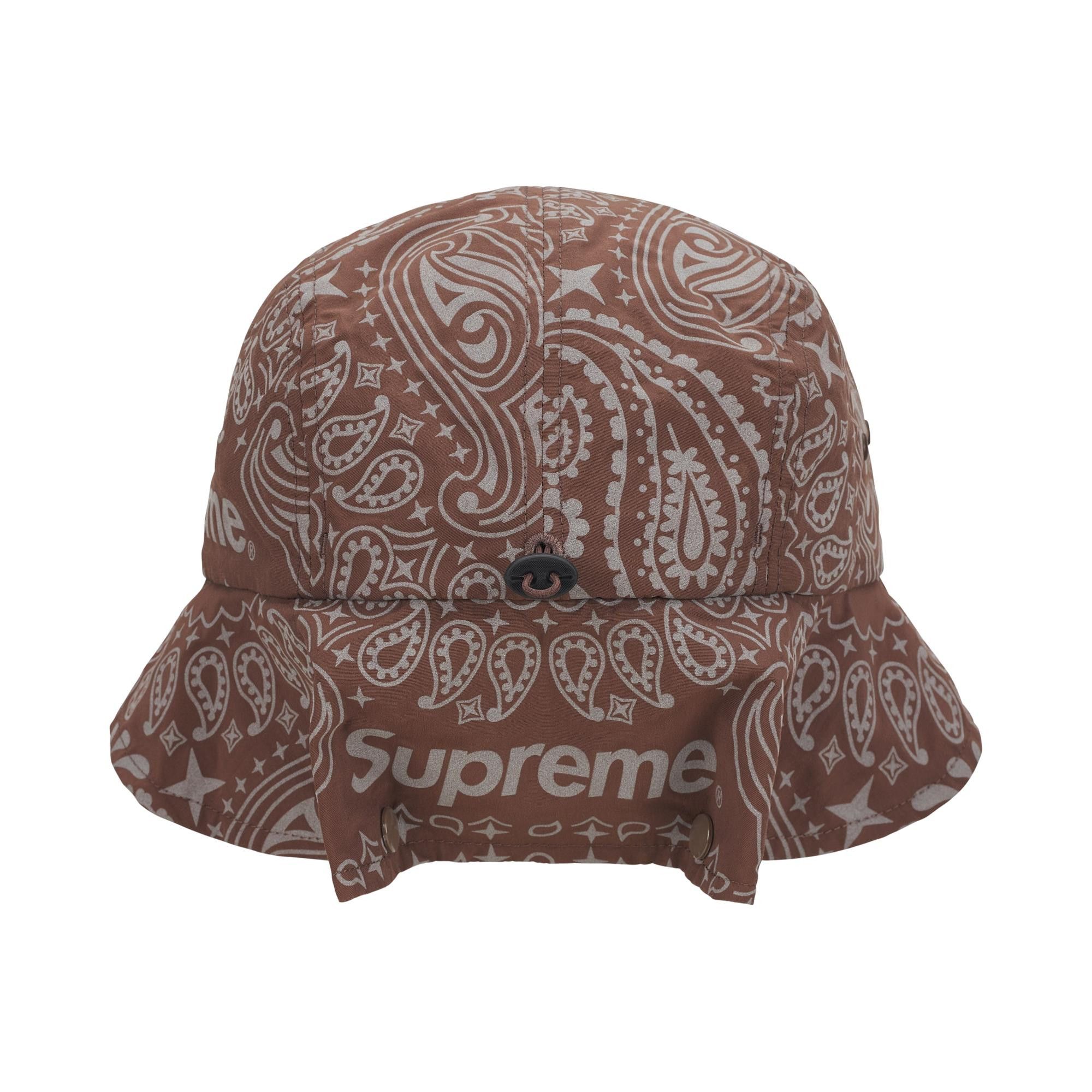 Buy Supreme Reflective Bandana Sunshield Camp Cap 'Brown