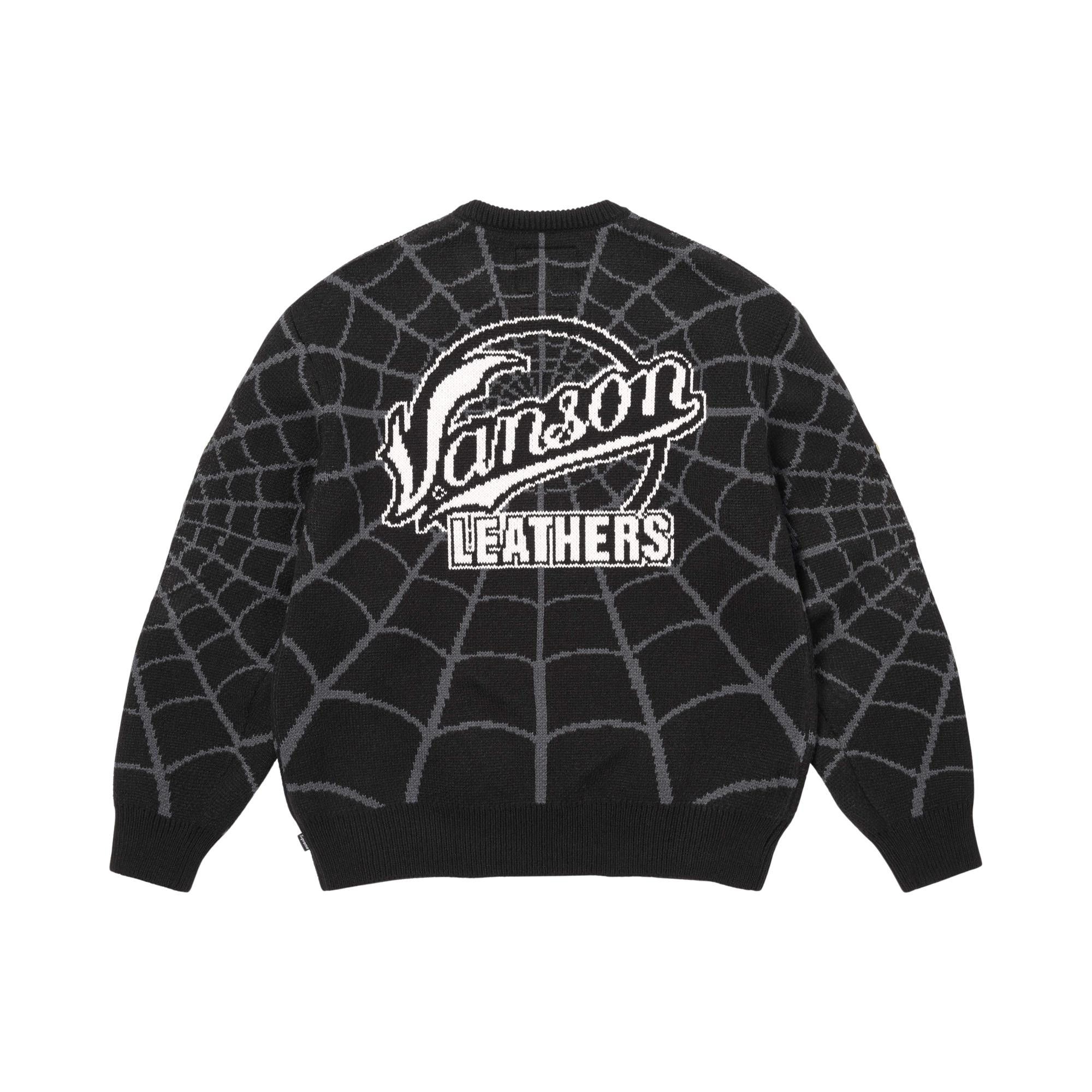 Buy Supreme x Vanson Leathers Spider-Man Sweater 'Black