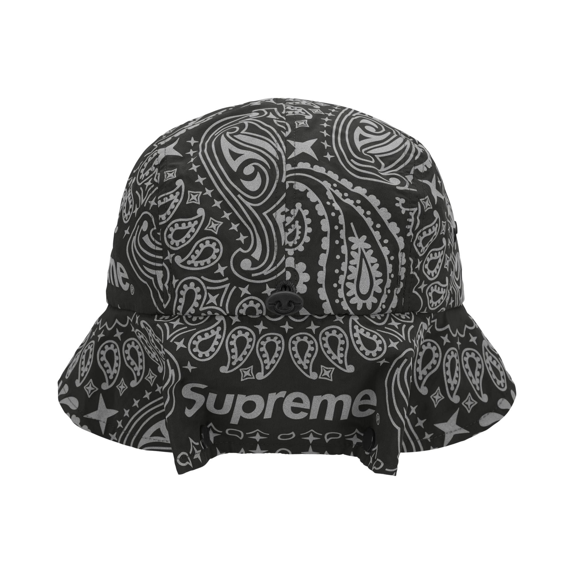 k*o様 Supreme Reflective Bandana Cap Buy Supreme Reflective Bandana Sunshield Camp Cap 'Black