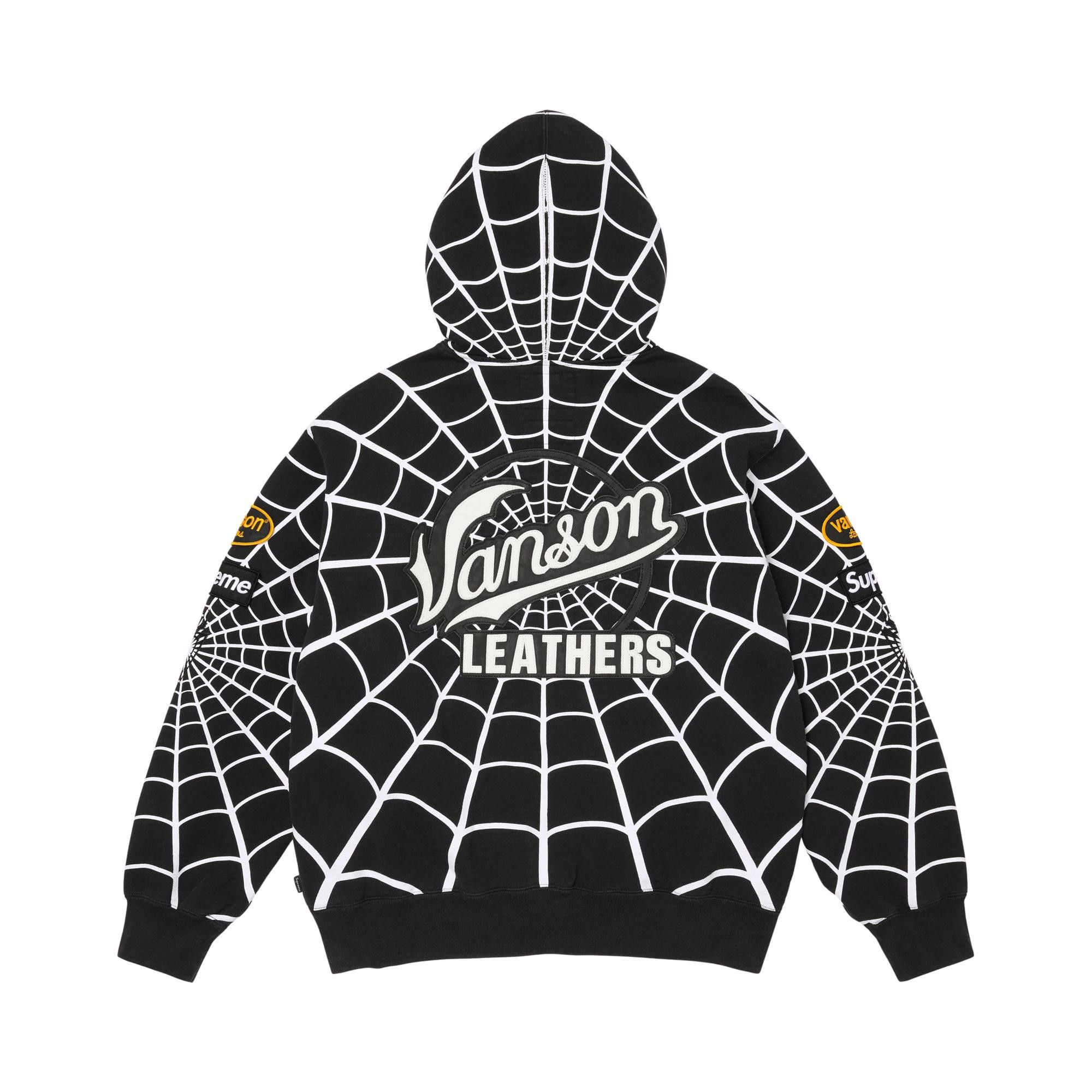 Buy Supreme x Vanson Leathers Spider-Man Zip Up Hooded Sweatshirt