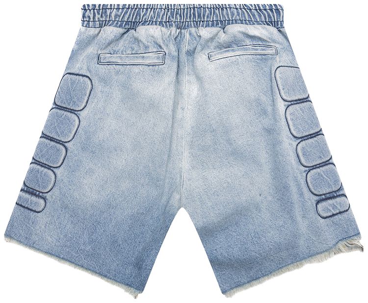 Satoshi Nakamoto Denim Moto Shorts Blue Denim