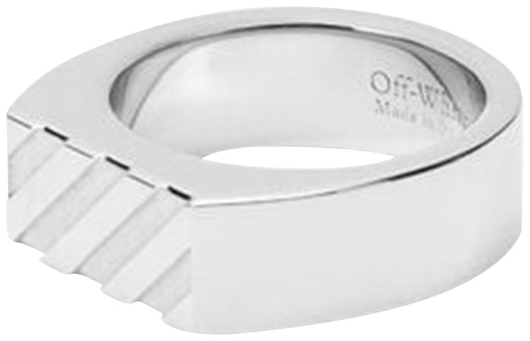 Off White Diag Ring Silver