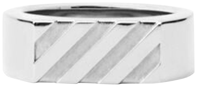 Off White Diag Ring Silver
