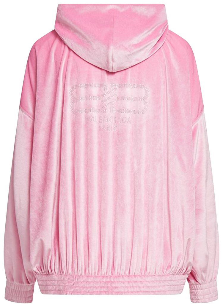 Balenciaga BB Paris Zip Up Hoodie Pink