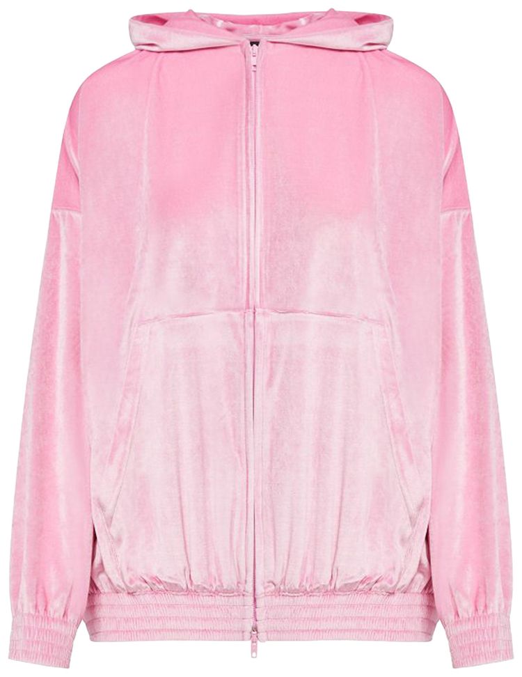 Balenciaga BB Paris Zip Up Hoodie Pink