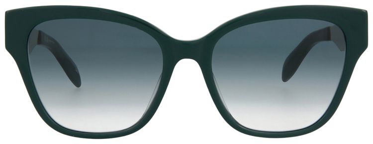 Alexander McQueen Cat Eye Frame Acetate Sunglasses GreenSilverGrey