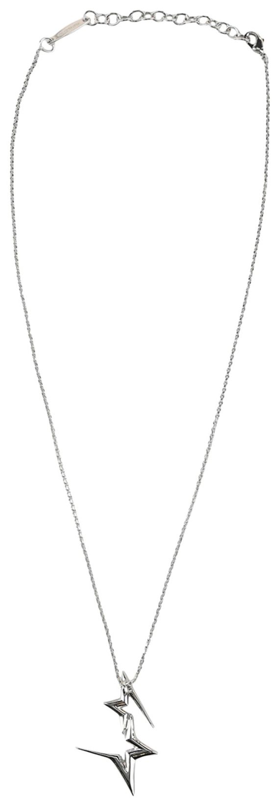 Ferragamo Double Star Pendant Necklace Silver