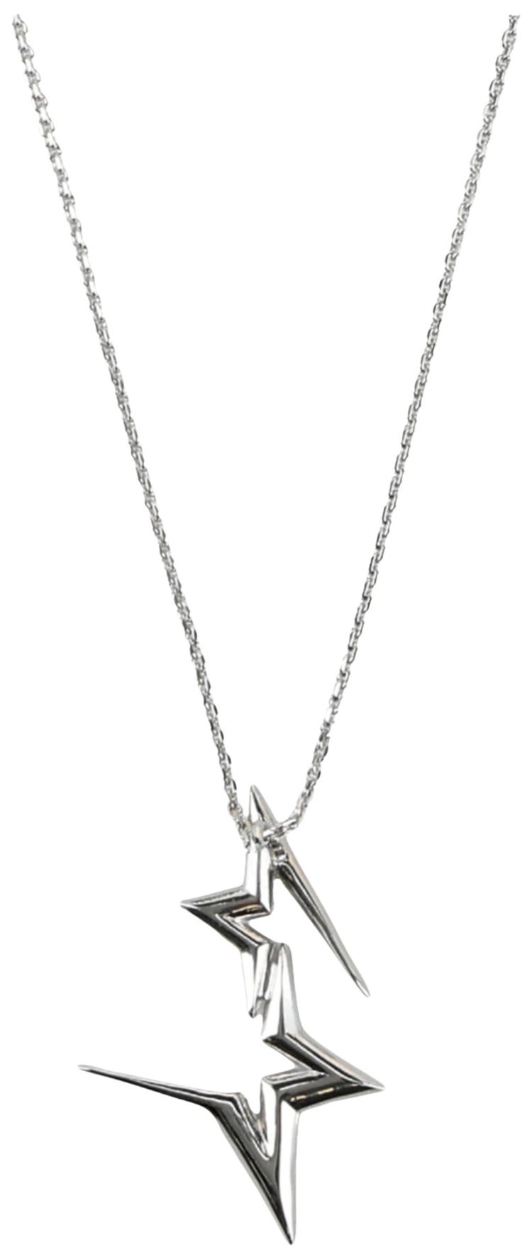 Ferragamo Double Star Pendant Necklace Silver