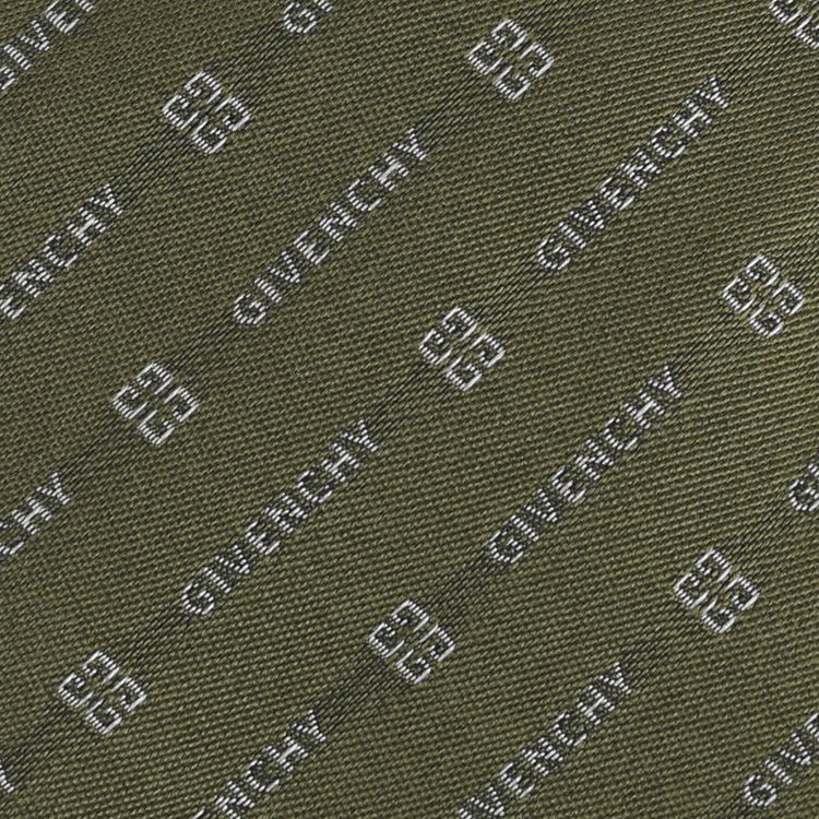 Givenchy Diagonal 4G Silk Tie Almond GreenNatural