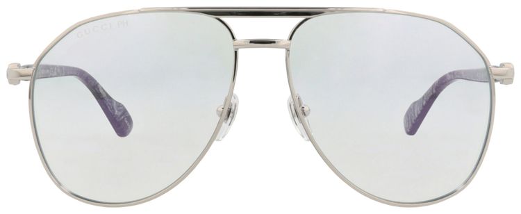 Gucci Aviator Frame Metal Sunglasses SilverTransparent
