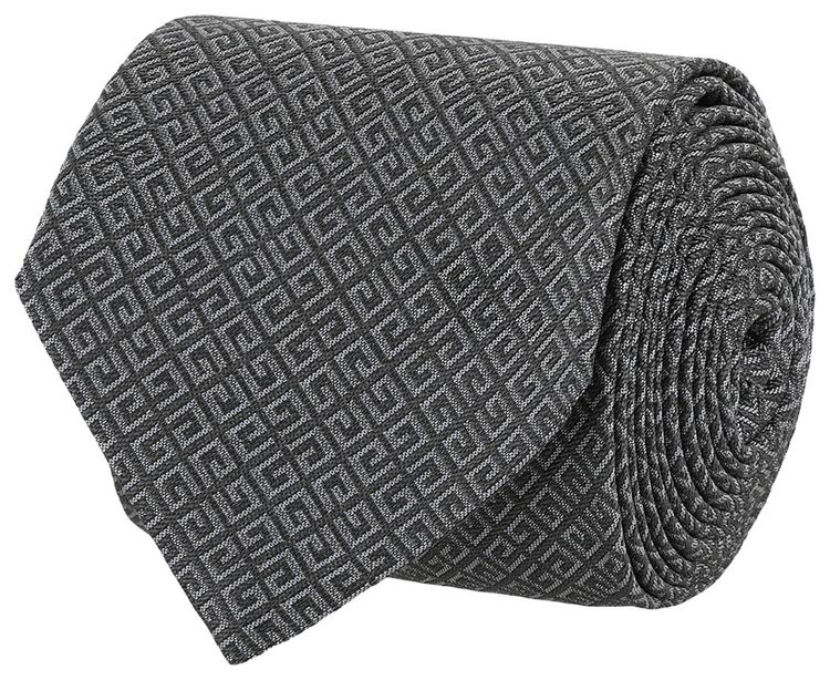 Givenchy 4G Pattern Silk Tie Medium GreyElephant Grey