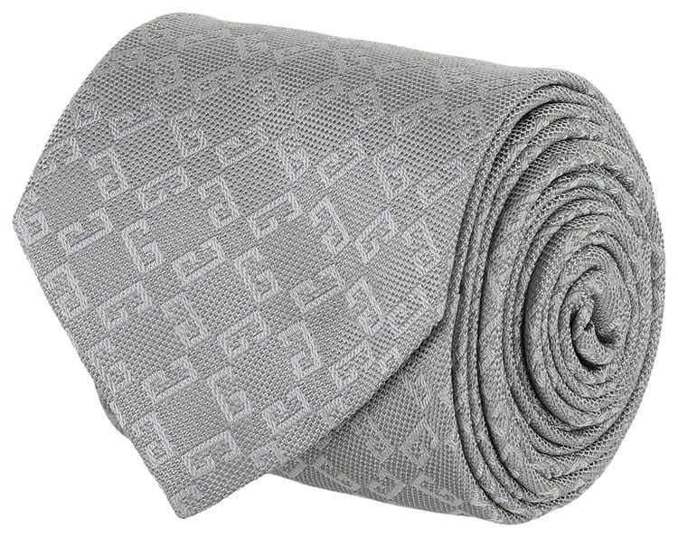 Givenchy 4G Monogram Silk Tie Elephant Grey