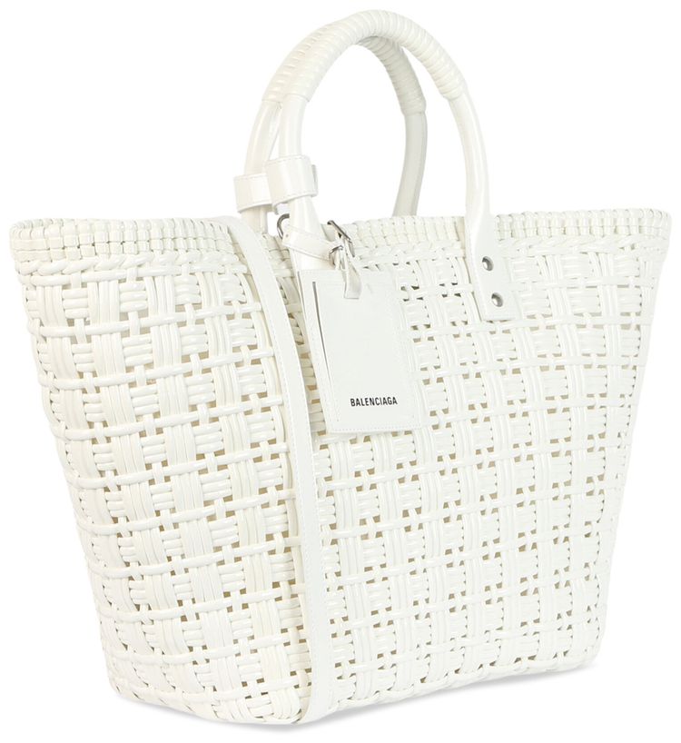 Balenciaga Bistro S Basket Top Handle Bag Optic White
