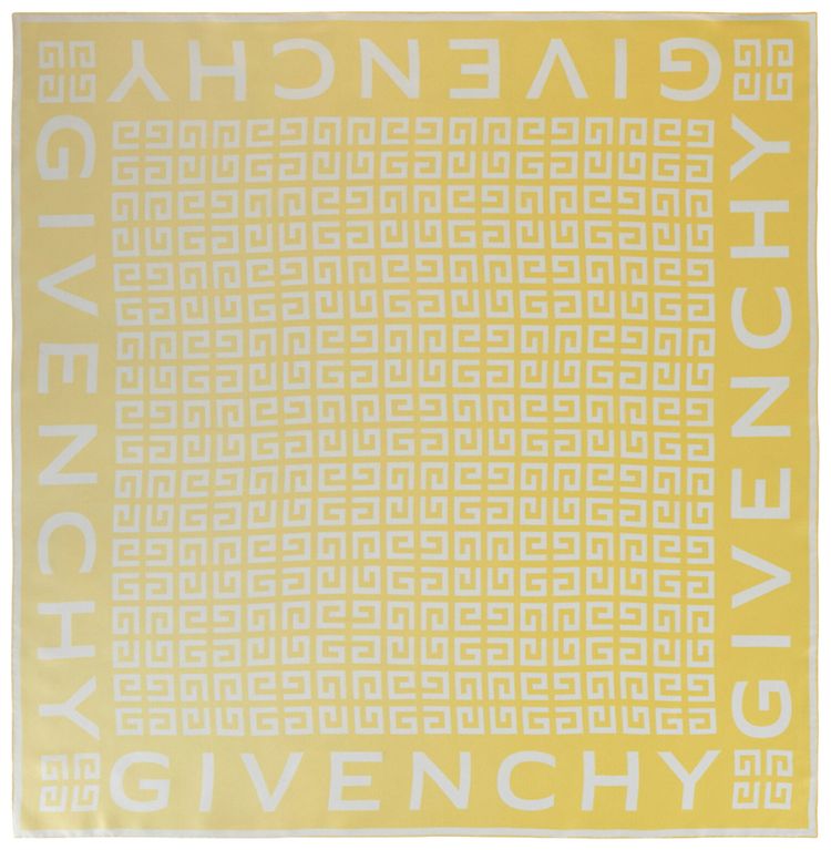 Givenchy 4G Print Silk Scarf Gradient Pale Yellow