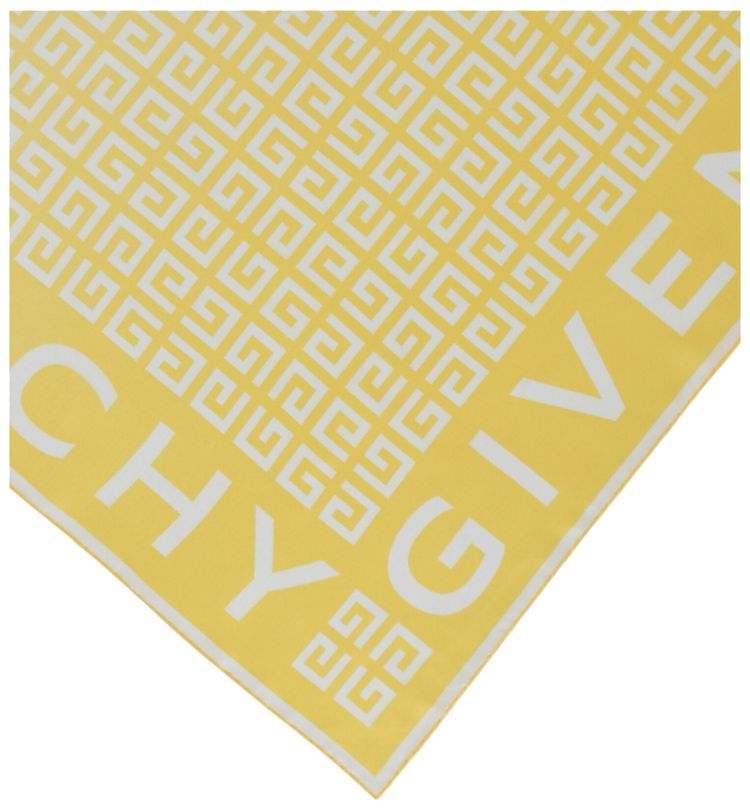 Givenchy 4G Print Silk Scarf Gradient Pale Yellow