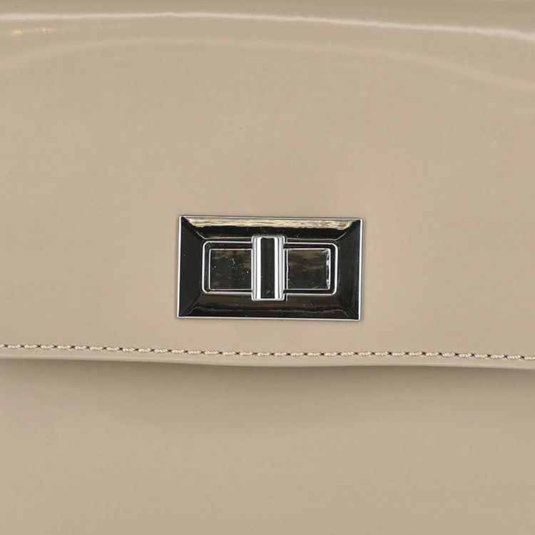 BY FAR Billy Patent Leather Shoulder Bag Taupe
