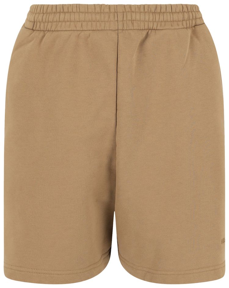 Balenciaga Embroidered Logo Sweat Shorts Oat