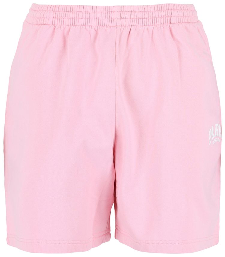 Balenciaga Limited Edition Paris Logo Sweat Shorts Baby PinkWhite
