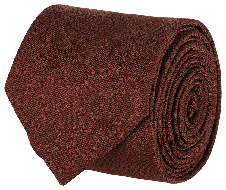 Givenchy 4G Monogram Silk Tie Dark Rust