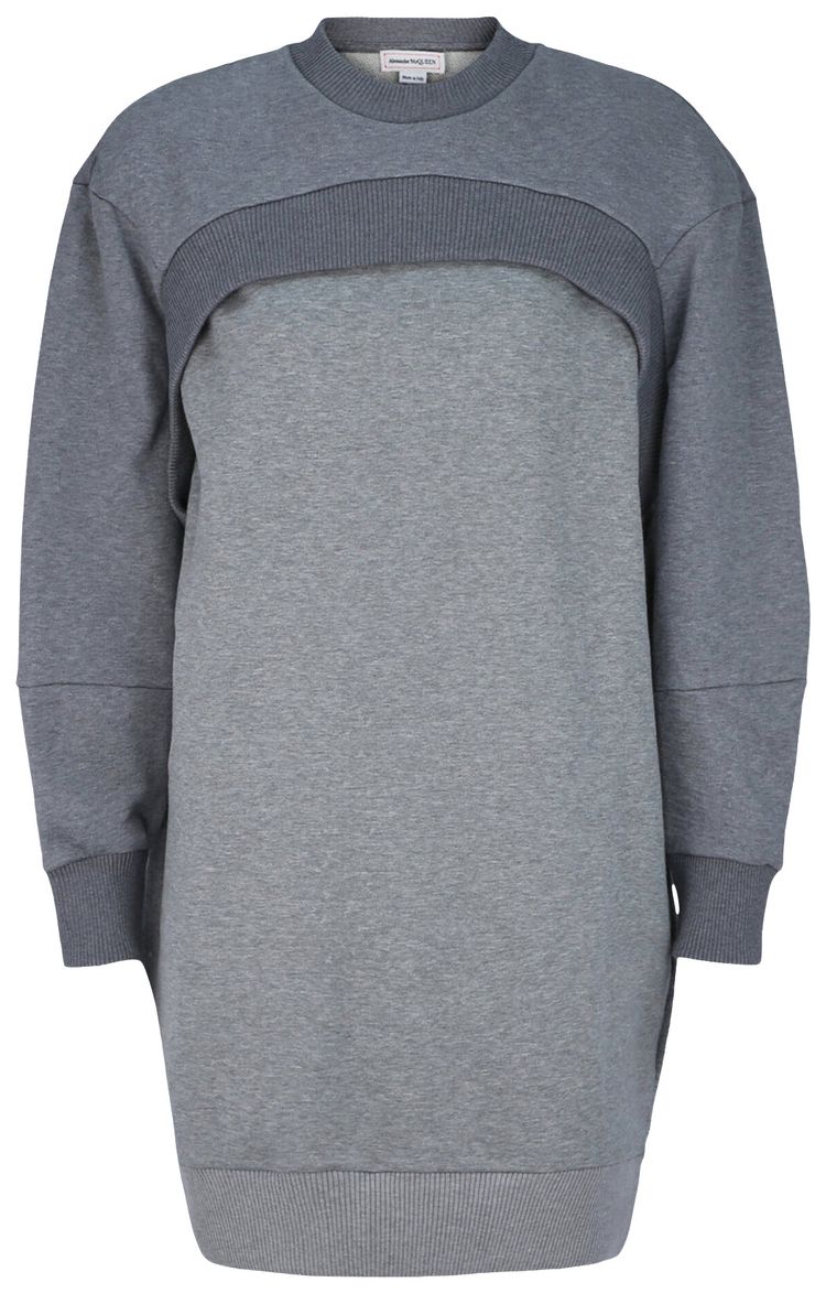 Alexander McQueen Embroidered Logo Sweatshirt Dress Grey MelangeMulticolor