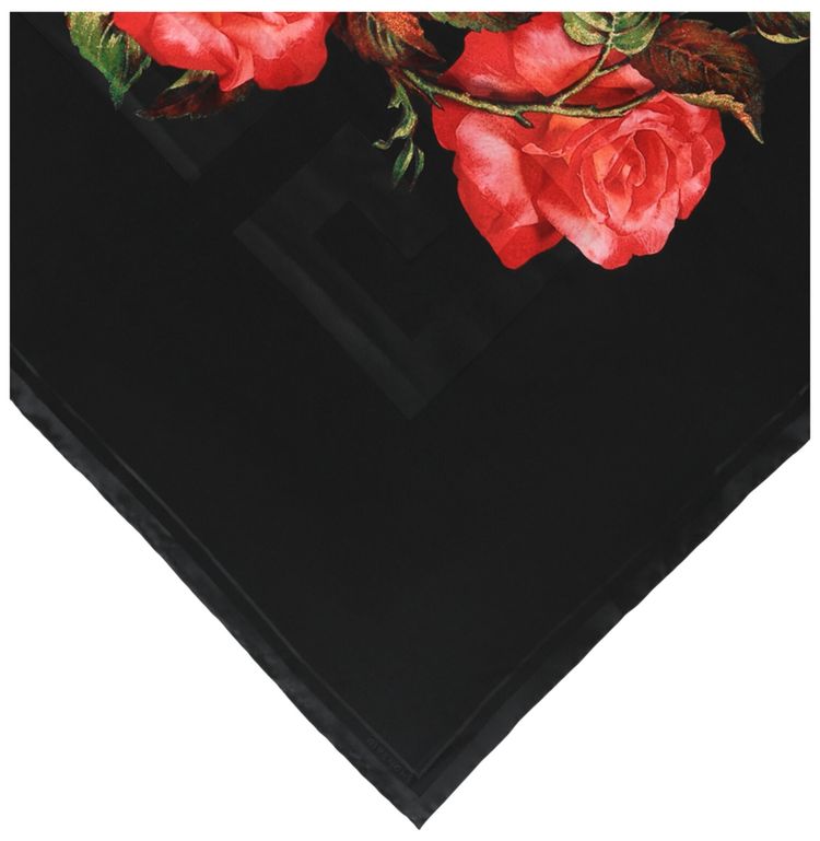 Givenchy 4G Flower Silk Scarf Black
