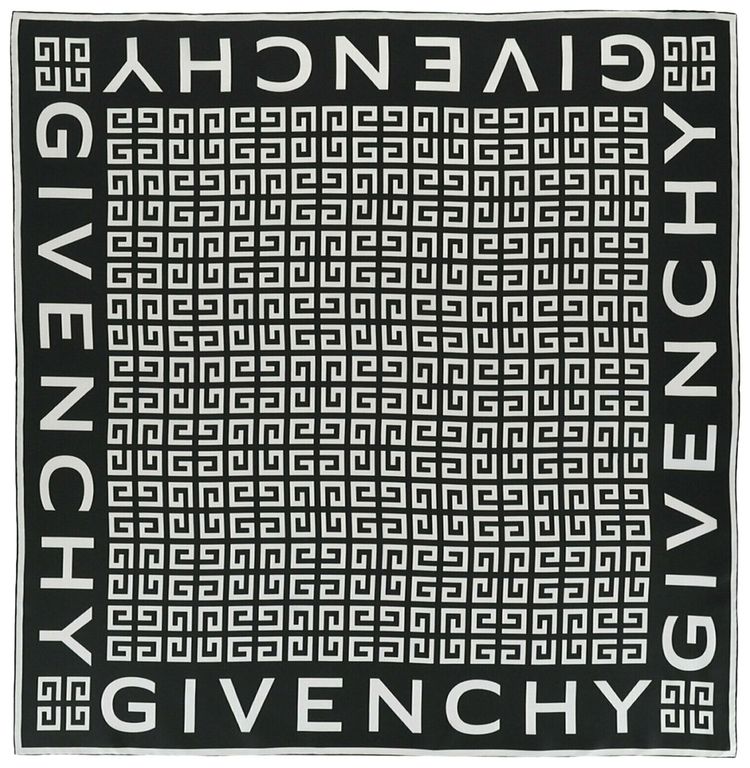 Givenchy 4G Print Silk Scarf GraphiteWhite
