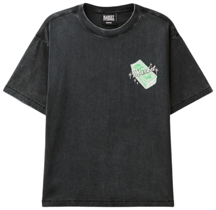 Market Call My Plug T Shirt Washed Black