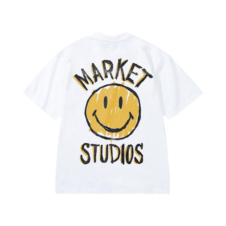 Market Smiley Doodle T Shirt White