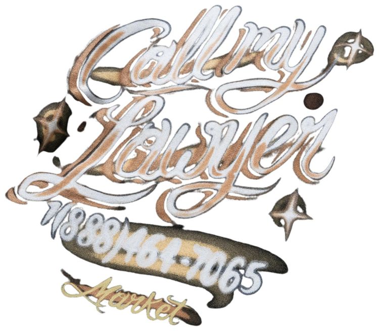 Market Airbrush Call My Lawyer Hoodie Jet Black