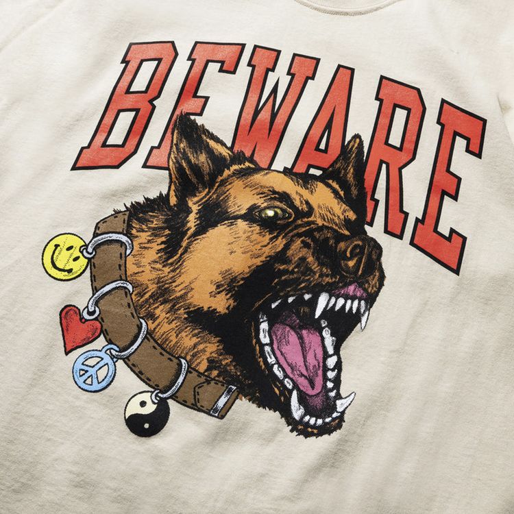 Market Smiley Beware My Collar T Shirt Wood Ash