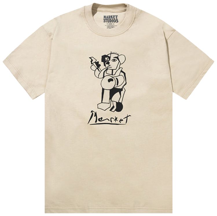 Market Cubism Bear T Shirt Wood Ash