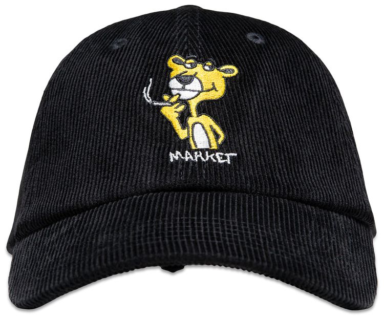 Market Yellow Panther Dad Hat Jet Black
