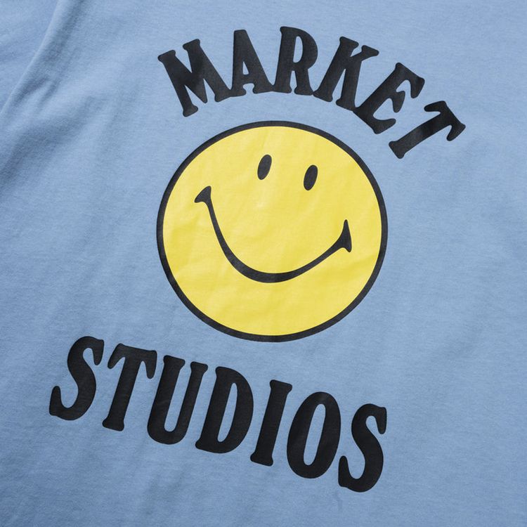 Market Smiley Mood T Shirt Dusk Blue