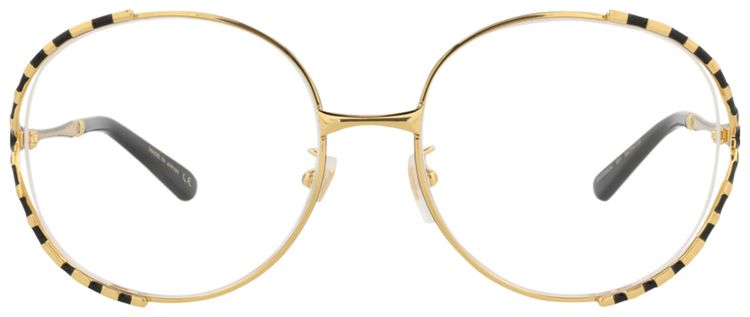 Gucci Round Frame Metal Optical Frames GoldBlackTransparent