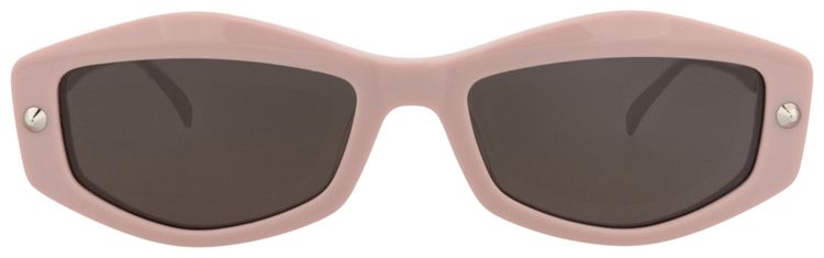 Alexander McQueen Square Frame Recycled Acetate Sunglasses PinkSilverGrey