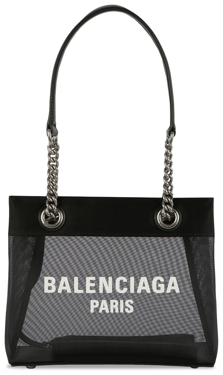 Balenciaga Small Duty Free Mesh Tote BlackWhite