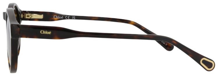 Chloe Round Frame Recycled Acetate Sunglasses HavanaBrown